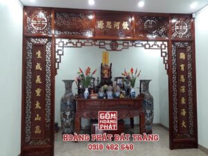 Bộ đồ thờ gia tiên gốm sứ Bát Tràng