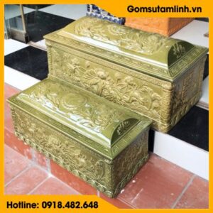 Quách tiểu sứ men xanh hoa sen