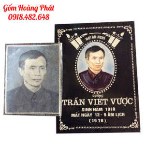 Bia mộ gốm sứ Cụ Vược