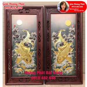 tranh gốm sứ dát vàng 1235