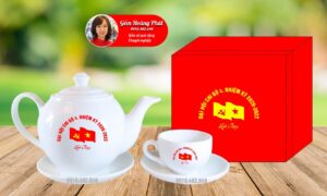 Ấm chén in logo đại hội đảng 2019