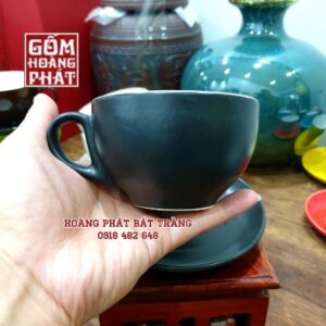 Bộ tách CAPPUCCINO 250ML men xanh lục gốm sứ Bát Tràng